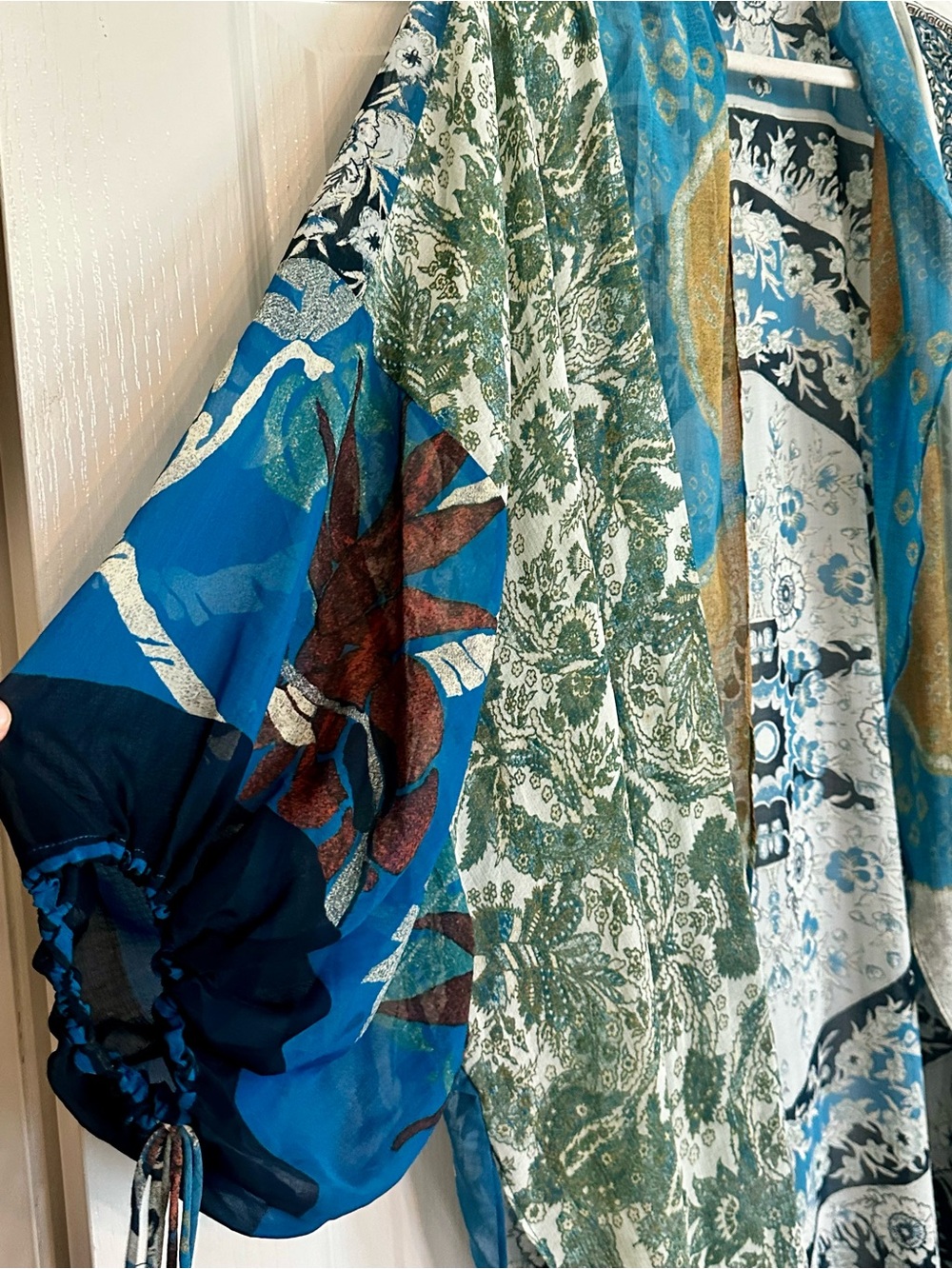 Free People Blue Mixed Print Duster - Picture 3 of 5